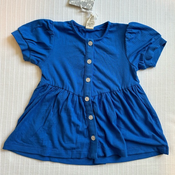 Kate Quinn 18-24 Modal Puff Sleeve Top Lake Blue - Picture 2 of 7